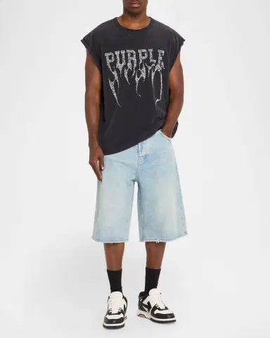PURPLE Men's Vintage Dust Bow Denim Shorts | Thumbnail 2 PURPLE Men's Vintage Dust Bow Denim Shorts | Thumbnail 2