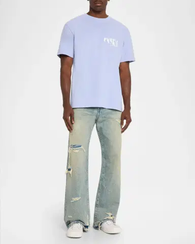 PURPLE Men's Antique-Tinted Destroyed Baggy-Fit Jeans | Thumbnail 2 PURPLE Men's Antique-Tinted Destroyed Baggy-Fit Jeans | Thumbnail 2