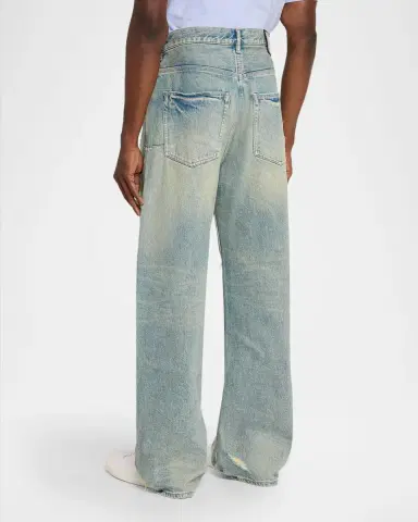 PURPLE Men's Antique-Tinted Destroyed Baggy-Fit Jeans | Thumbnail 3 PURPLE Men's Antique-Tinted Destroyed Baggy-Fit Jeans | Thumbnail 3