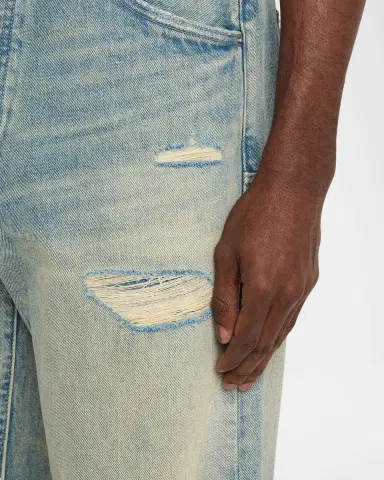 PURPLE Men's Antique-Tinted Destroyed Baggy-Fit Jeans | Thumbnail 5 PURPLE Men's Antique-Tinted Destroyed Baggy-Fit Jeans | Thumbnail 5