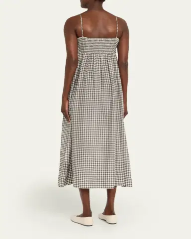 Vince Tie-Front Gingham Midi Dress | Thumbnail 3 Vince Tie-Front Gingham Midi Dress | Thumbnail 3