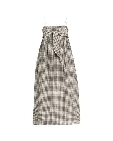 Vince Tie-Front Gingham Midi Dress | Thumbnail 1 Vince Tie-Front Gingham Midi Dress | Thumbnail 1