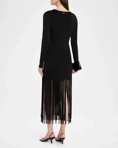 Toccin Evelina Long-Sleeve Fringe Dress | Thumbnail 3 Toccin Evelina Long-Sleeve Fringe Dress | Thumbnail 3