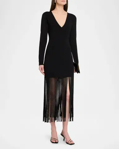 Toccin Evelina Long-Sleeve Fringe Dress | Thumbnail 4 Toccin Evelina Long-Sleeve Fringe Dress | Thumbnail 4