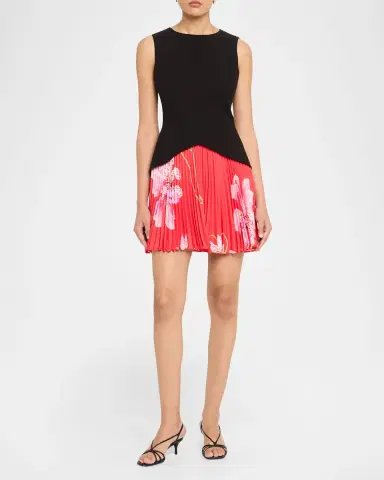 Milly Haddy Cady & Floral-Print Chiffon Mini Dress | Thumbnail 2 Milly Haddy Cady & Floral-Print Chiffon Mini Dress | Thumbnail 2