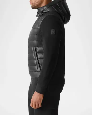 Mackage Men's Fletcher Mixed-Media Down Hooded Jacket | Thumbnail 4 Mackage Men's Fletcher Mixed-Media Down Hooded Jacket | Thumbnail 4