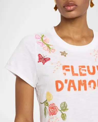 Cinq à Sept Angeli Fleur d 'Amour Crewneck Tee | Thumbnail 4 Cinq à Sept Angeli Fleur d 'Amour Crewneck Tee | Thumbnail 4