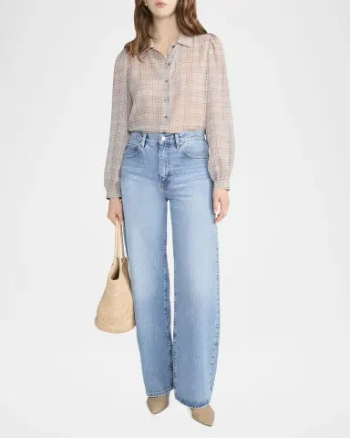 FRAME The Plaid Staple Silk Blouse | Thumbnail 2 FRAME The Plaid Staple Silk Blouse | Thumbnail 2