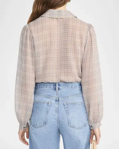FRAME The Plaid Staple Silk Blouse | Thumbnail 3 FRAME The Plaid Staple Silk Blouse | Thumbnail 3