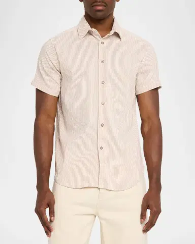 Robert Graham Men 's Fornillo Seersucker Short-Sleeve Shirt | Thumbnail 4 Robert Graham Men 's Fornillo Seersucker Short-Sleeve Shirt | Thumbnail 4