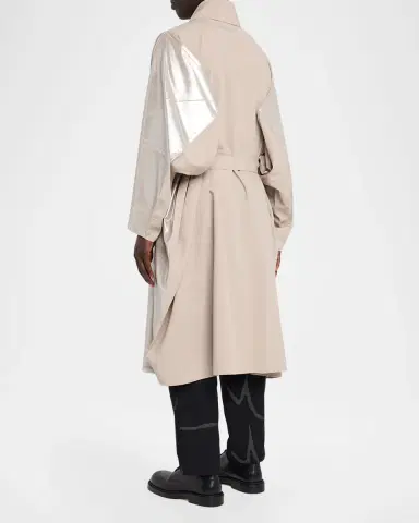 IM MEN Men 's Ginto Flat Trench Coat | Thumbnail 3 IM MEN Men 's Ginto Flat Trench Coat | Thumbnail 3