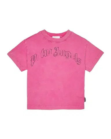 Palm Angels Girl 's Faded Curved Logo T-Shirt, Size 4-12 | Thumbnail 1 Palm Angels Girl 's Faded Curved Logo T-Shirt, Size 4-12 | Thumbnail 1