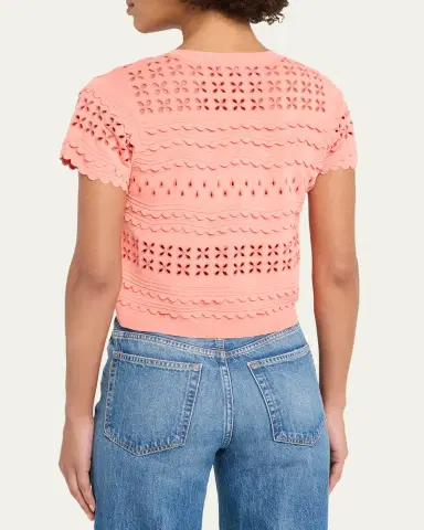 Ulla Johnson Abriana Eyelet Cropped Cardigan | Thumbnail 3 Ulla Johnson Abriana Eyelet Cropped Cardigan | Thumbnail 3