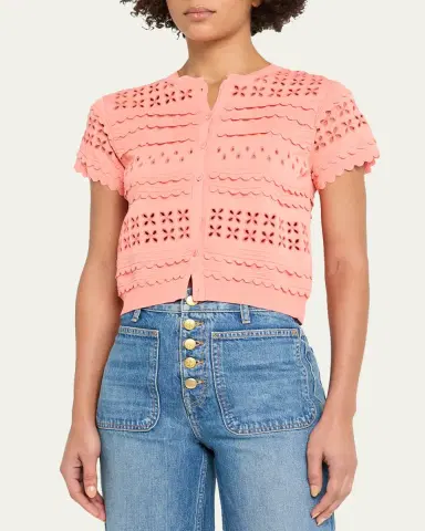 Ulla Johnson Abriana Eyelet Cropped Cardigan | Thumbnail 4 Ulla Johnson Abriana Eyelet Cropped Cardigan | Thumbnail 4