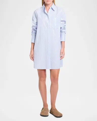 TWP Big Joe Sequined Striped Mini Shirtdress | Thumbnail 2 TWP Big Joe Sequined Striped Mini Shirtdress | Thumbnail 2