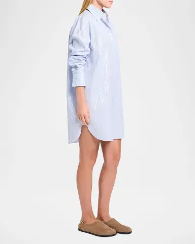 TWP Big Joe Sequined Striped Mini Shirtdress | Thumbnail 4 TWP Big Joe Sequined Striped Mini Shirtdress | Thumbnail 4