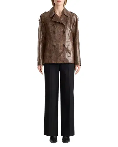 Mackage Dolores-SNK Double-Breasted Leather Jacket | Thumbnail 1 Mackage Dolores-SNK Double-Breasted Leather Jacket | Thumbnail 1