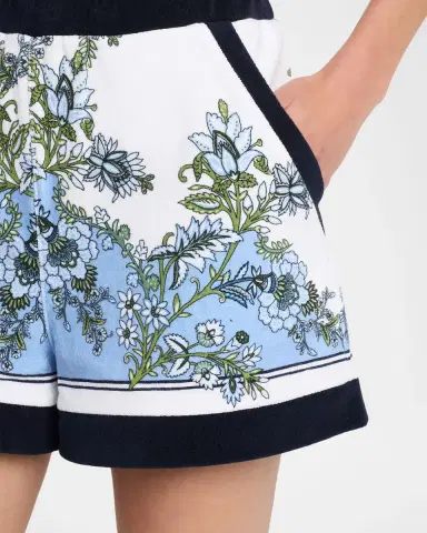 Veronica Beard Tijana Floral Cotton-Terry Shorts | Thumbnail 5 Veronica Beard Tijana Floral Cotton-Terry Shorts | Thumbnail 5