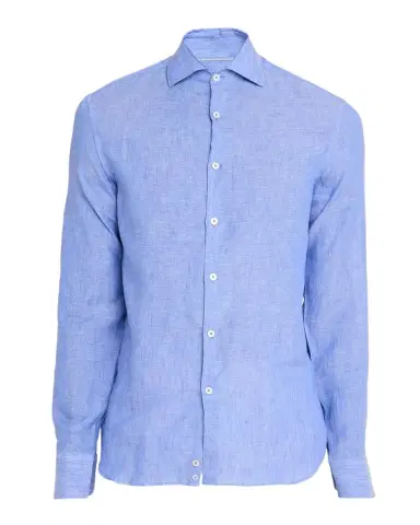 Canali Men's Solid Linen Sport Shirt | Thumbnail 1 Canali Men's Solid Linen Sport Shirt | Thumbnail 1