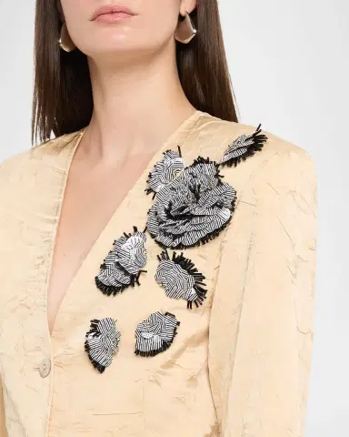 Ulla Johnson Otto Embroidered Satin Jacket | Thumbnail 5 Ulla Johnson Otto Embroidered Satin Jacket | Thumbnail 5