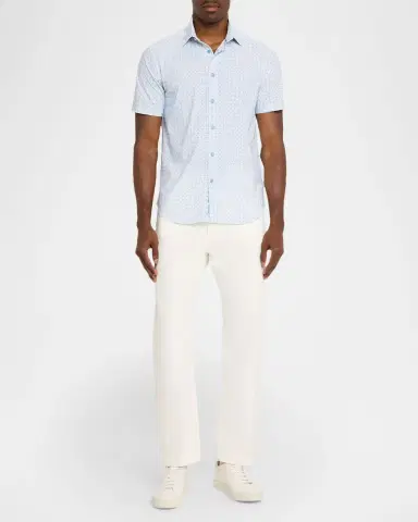 Robert Graham Men's Brompton Geometric Stretch Nylon Short-Sleeve Shirt | Thumbnail 2 Robert Graham Men's Brompton Geometric Stretch Nylon Short-Sleeve Shirt | Thumbnail 2