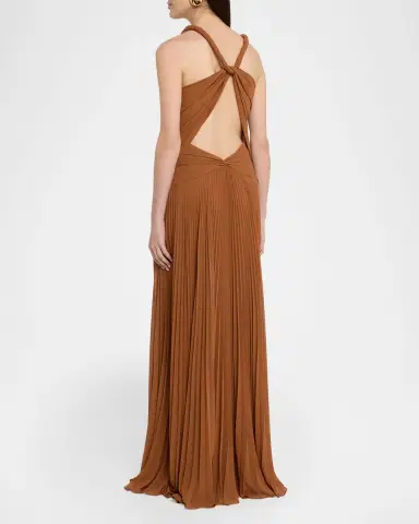Et Ochs Haddon Pleated Deep V-Neck Gown | Thumbnail 3 Et Ochs Haddon Pleated Deep V-Neck Gown | Thumbnail 3