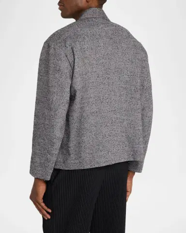 IM MEN Men 's Textures Linen Boxy-Fit Blazer | Thumbnail 3 IM MEN Men 's Textures Linen Boxy-Fit Blazer | Thumbnail 3
