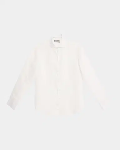 Canali Men's Linen Solid Sport Shirt | Thumbnail 1 Canali Men's Linen Solid Sport Shirt | Thumbnail 1