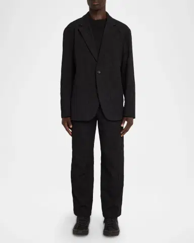 IM MEN Men's Shrink Jacquard Single-Breasted Blazer | Thumbnail 2 IM MEN Men's Shrink Jacquard Single-Breasted Blazer | Thumbnail 2