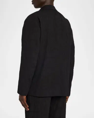 IM MEN Men's Shrink Jacquard Single-Breasted Blazer | Thumbnail 3 IM MEN Men's Shrink Jacquard Single-Breasted Blazer | Thumbnail 3