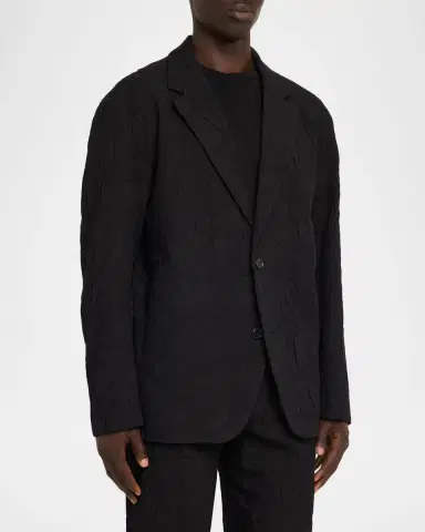 IM MEN Men's Shrink Jacquard Single-Breasted Blazer | Thumbnail 4 IM MEN Men's Shrink Jacquard Single-Breasted Blazer | Thumbnail 4