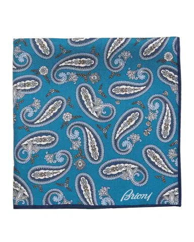 Brioni Men's Hand-Rolled Paisley Silk Pocket Square | Thumbnail 1 Brioni Men's Hand-Rolled Paisley Silk Pocket Square | Thumbnail 1