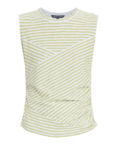 Veronica Beard Johana Stripe Sleeveless Ruched Tee | Thumbnail 1 Veronica Beard Johana Stripe Sleeveless Ruched Tee | Thumbnail 1