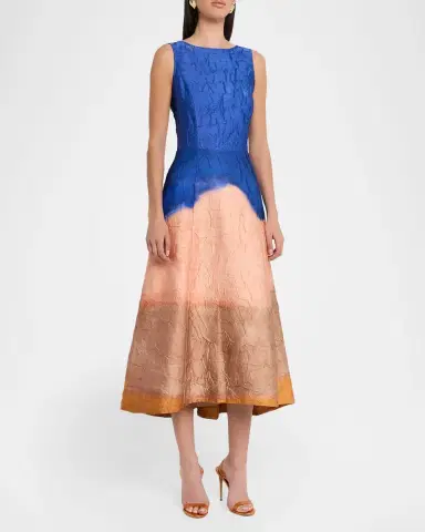 Ulla Johnson x Helen Frankenthaler Georgia Crinkled Satin Midi Dress | Thumbnail 3 Ulla Johnson x Helen Frankenthaler Georgia Crinkled Satin Midi Dress | Thumbnail 3