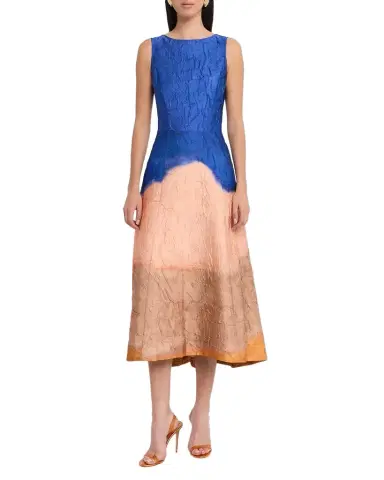 Ulla Johnson x Helen Frankenthaler Georgia Crinkled Satin Midi Dress | Thumbnail 1 Ulla Johnson x Helen Frankenthaler Georgia Crinkled Satin Midi Dress | Thumbnail 1