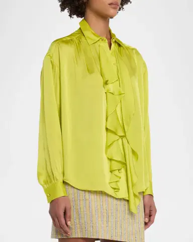 Ulla Johnson Gesture Silk-Chiffon Ruffle Blouse | Thumbnail 4 Ulla Johnson Gesture Silk-Chiffon Ruffle Blouse | Thumbnail 4