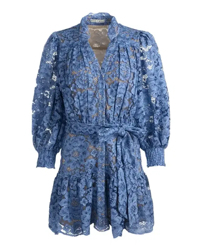 Cora Voluminous Floral Lace Shirtdress Cora Voluminous Floral Lace Shirtdress