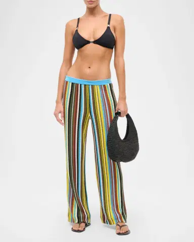 STAUD Ali Striped Crochet Knit Pants | Thumbnail 2 STAUD Ali Striped Crochet Knit Pants | Thumbnail 2