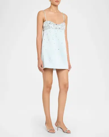 Retrofête Lorelai Embellished Satin Mini Dress | Thumbnail 4 Retrofête Lorelai Embellished Satin Mini Dress | Thumbnail 4