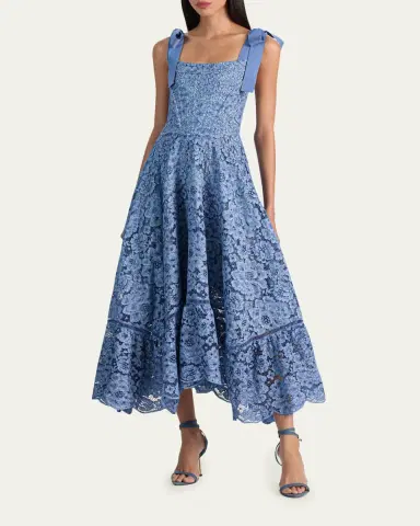 Alice + Olivia Rosee Lace Bustier Midi Dress | Thumbnail 2 Alice + Olivia Rosee Lace Bustier Midi Dress | Thumbnail 2