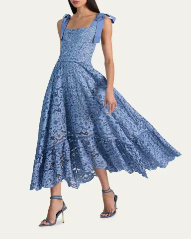 Alice + Olivia Rosee Lace Bustier Midi Dress | Thumbnail 4 Alice + Olivia Rosee Lace Bustier Midi Dress | Thumbnail 4