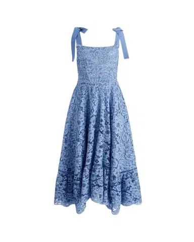 Alice + Olivia Rosee Lace Bustier Midi Dress | Thumbnail 1 Alice + Olivia Rosee Lace Bustier Midi Dress | Thumbnail 1