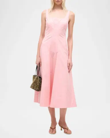 STAUD Willow Poplin Midi Dress | Thumbnail 2 STAUD Willow Poplin Midi Dress | Thumbnail 2