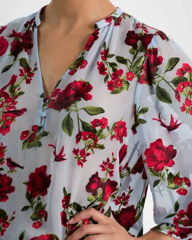 ALICE + OLIVIA Moranne Semi-Sheer Blouse | Thumbnail 4 ALICE + OLIVIA Moranne Semi-Sheer Blouse | Thumbnail 4
