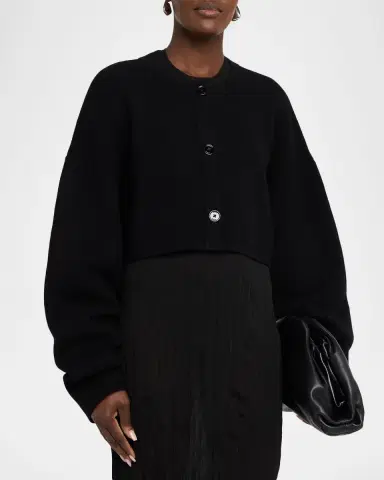 Toteme Wool Oversized Crop Cardigan | Thumbnail 4 Toteme Wool Oversized Crop Cardigan | Thumbnail 4