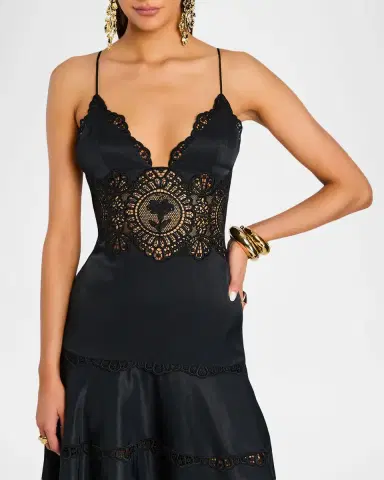 Retrofête Leilani Embroidered A-Line Midi Dress | Thumbnail 4 Retrofête Leilani Embroidered A-Line Midi Dress | Thumbnail 4