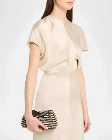 Toteme Mini T-Lock Woven Leather Clutch Bag | Thumbnail 2 Toteme Mini T-Lock Woven Leather Clutch Bag | Thumbnail 2