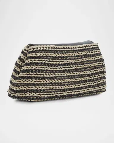 Toteme Mini T-Lock Woven Leather Clutch Bag | Thumbnail 3 Toteme Mini T-Lock Woven Leather Clutch Bag | Thumbnail 3