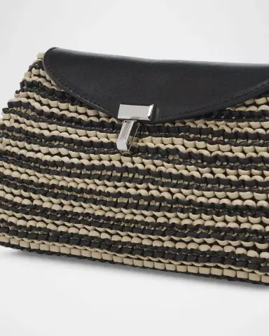 Toteme Mini T-Lock Woven Leather Clutch Bag | Thumbnail 6 Toteme Mini T-Lock Woven Leather Clutch Bag | Thumbnail 6