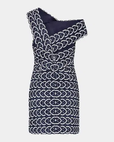 Milly Leah One-Shoulder Heart Lace Mini Dress | Thumbnail 3 Milly Leah One-Shoulder Heart Lace Mini Dress | Thumbnail 3